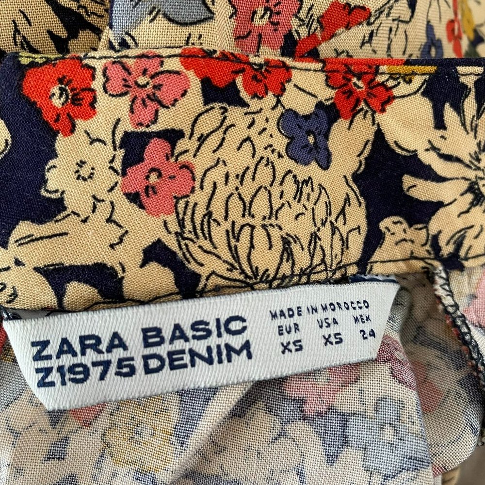 Zara dress with floral print knee length, size:XS
